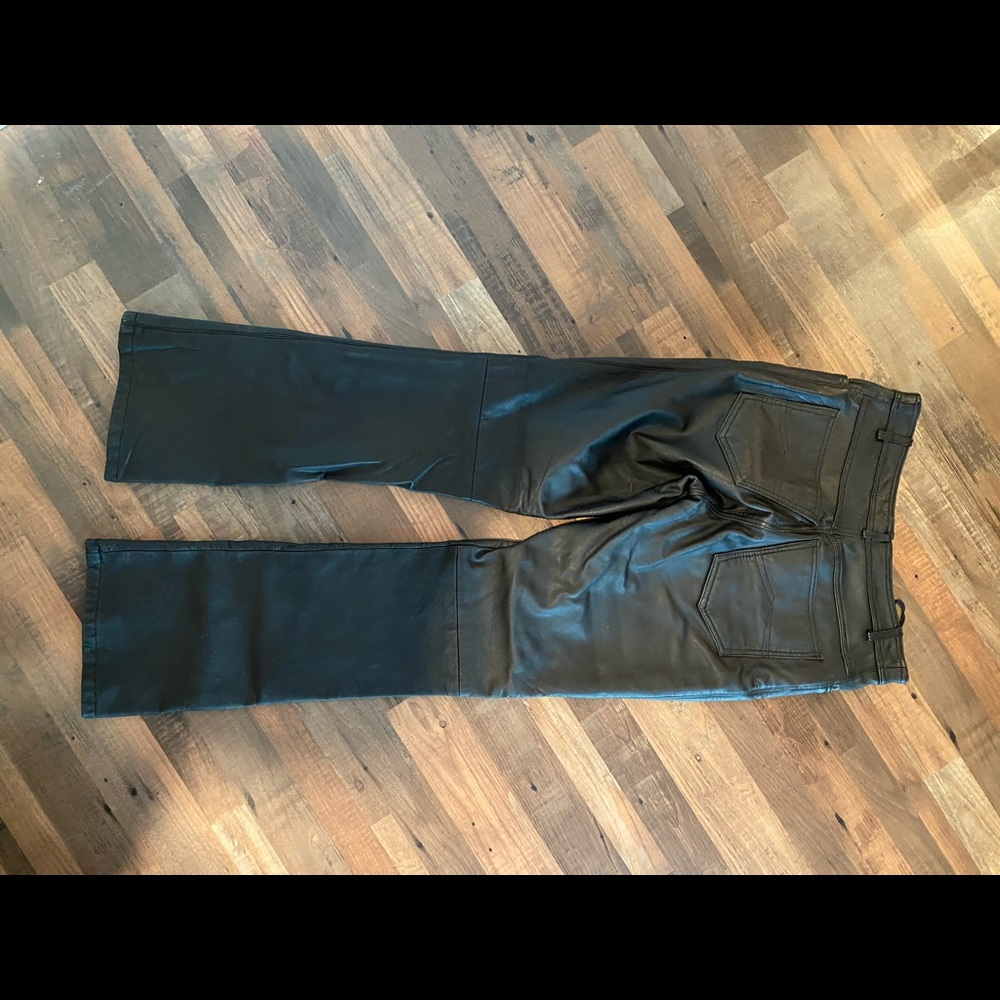 Black leather pants size 2